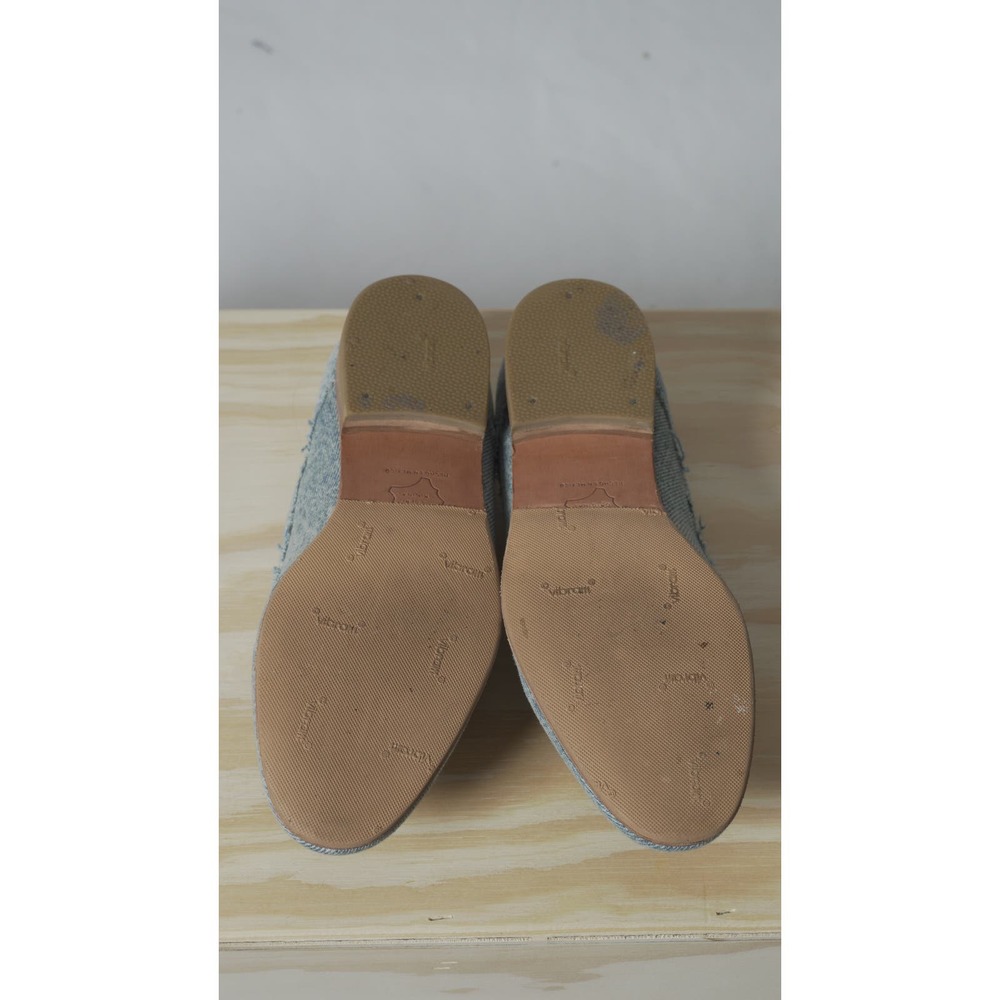 Dieppa Restrepo Italian Blue Tweed Lace up Shoes Round Toe Loafers Size 6 - Picture 9 of 9